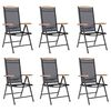 vidaXL Folding Chairs 6 pcs Textilene Black