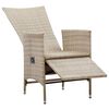 vidaXL Reclining Garden Chairs 2 pcs with Cushions Poly Rattan Beige