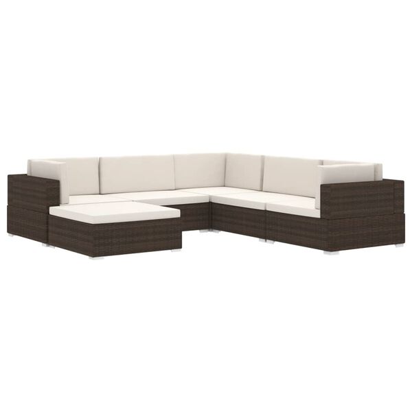 vidaXL Sectional Corner Chair 1 pc with Cushions Poly Rattan Grey