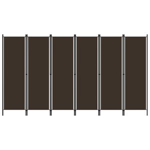vidaXL 6-Panel Room Divider Brown 300x180 cm