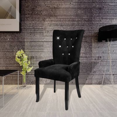 vidaXL Armchair Black Velvet, black vidaXL Armchair Black Velvet
