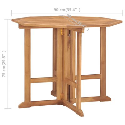 vidaXL 5 Piece Folding Outdoor Dining Set Solid Teak Wood