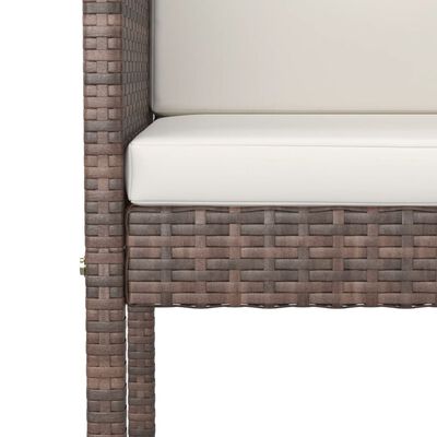 vidaXL 3 Piece Garden Bar Set with Cushions Poly Rattan Brown, brown vidaXL 3 Piece Garden Bar Set with Cushions Poly Rattan Brown