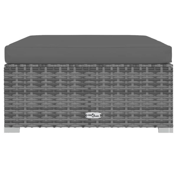 vidaXL 4 Piece Garden Lounge Set with Cushions Grey Poly Rattan