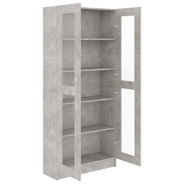 vidaXL Vitrine Cabinet Concrete Grey 82.5x30.5x185 cm Engineered Wood