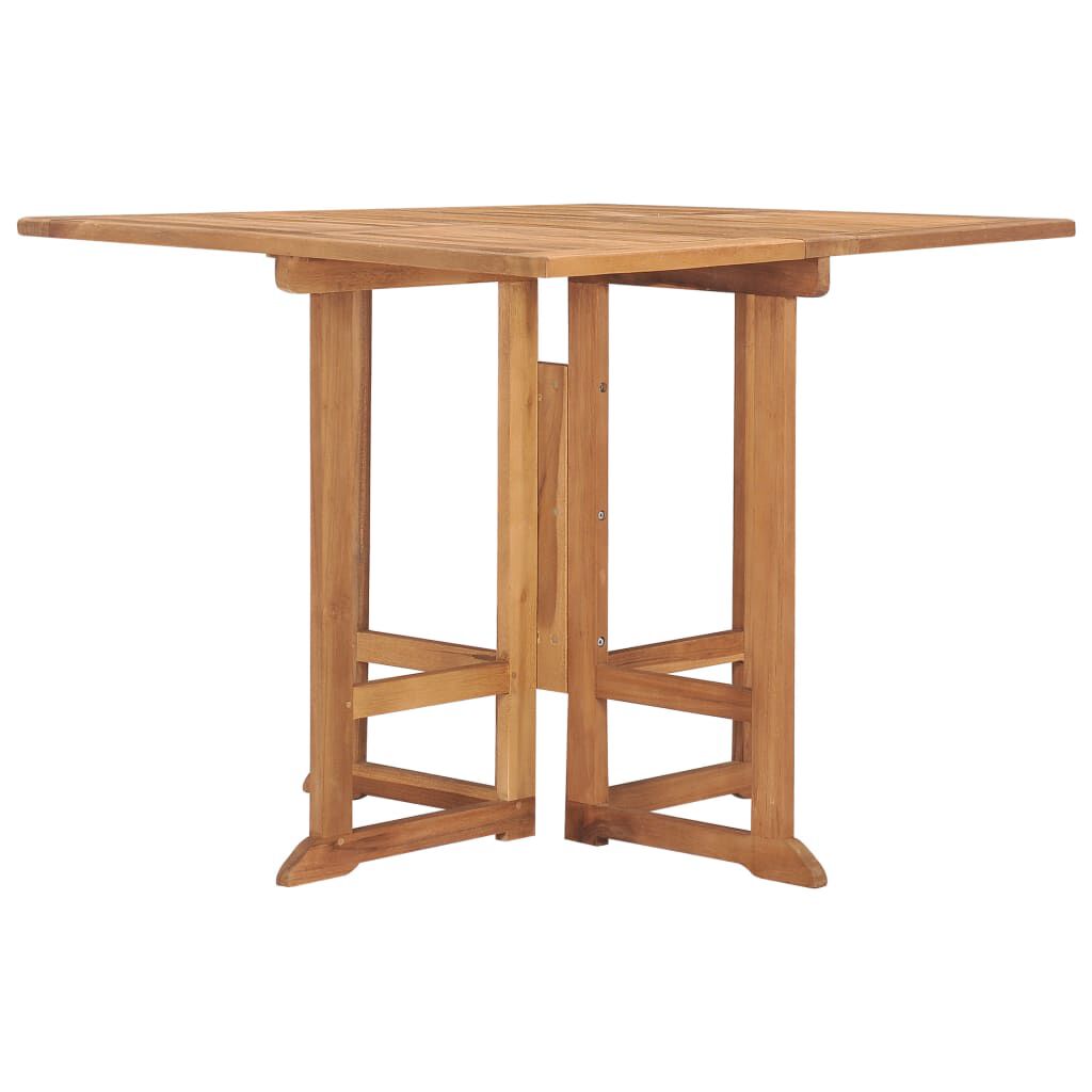 vidaXL Folding Garden Dining Table 90x90x75 cm Solid Teak Wood