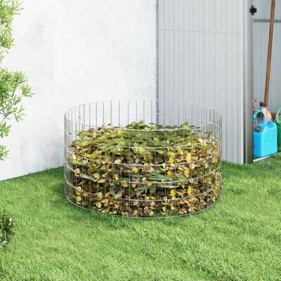 vidaXL Garden Composter Ø100x50 cm Galvanised Steel,  vidaXL Garden Composter Ø100x50 cm Galvanised Steel