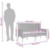 vidaXL 3-Seater Garden Bench with Cushions Black Poly Rattan