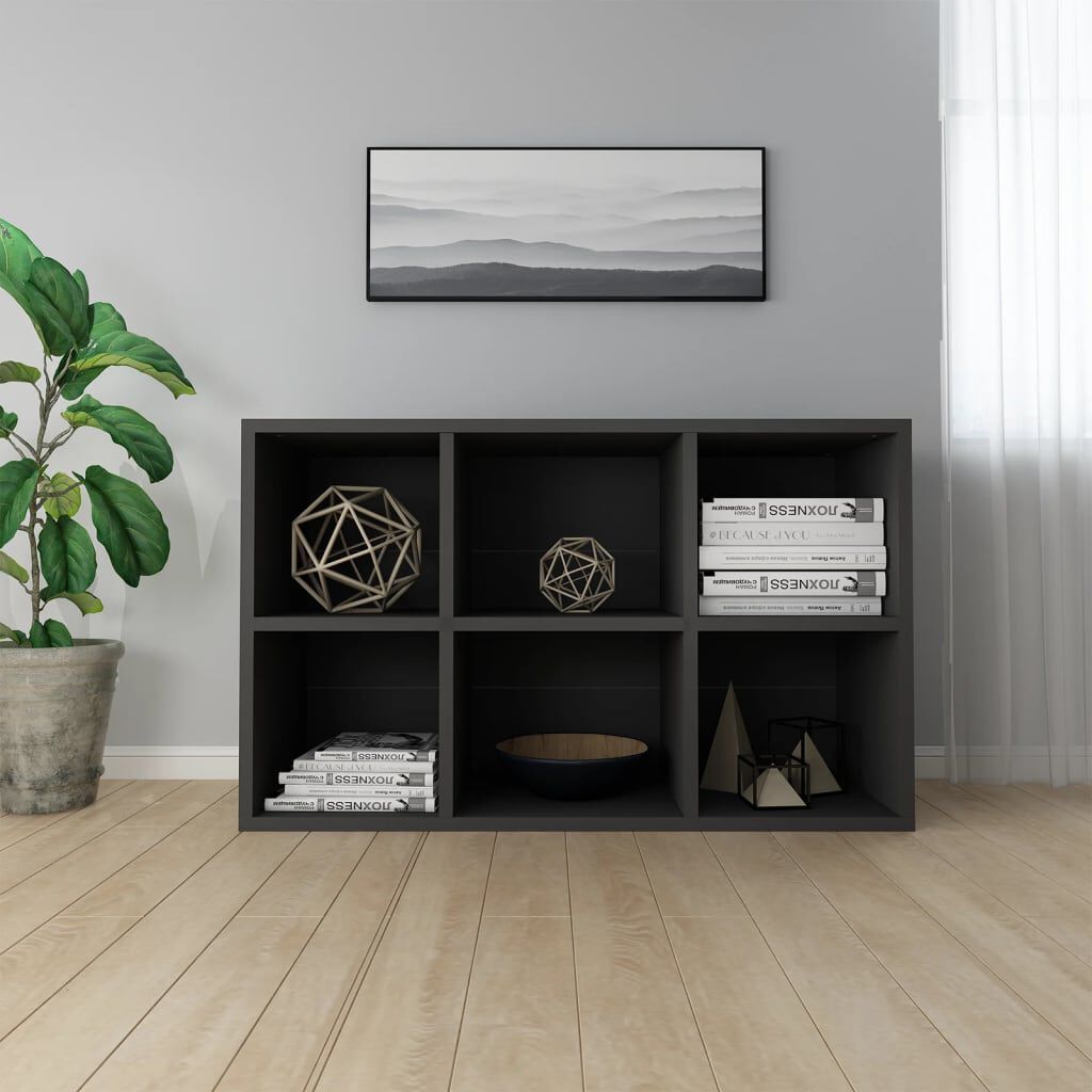 vidaXL Book Cabinet/Sideboard Black 66x30x98 cm Engineered Wood