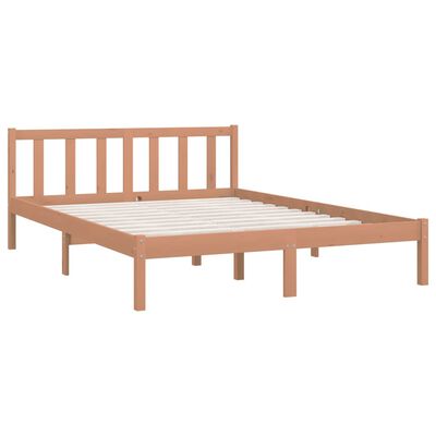 vidaXL Bed Frame without Mattress Honey Brown Solid Wood 140x200 cm, honey brown vidaXL Bed Frame without Mattress Honey Brown Solid Wood 140x200 cm