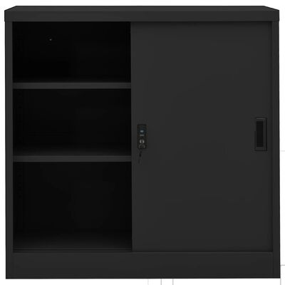 vidaXL Office Cabinet with Sliding Door Anthracite 90x40x90 cm Steel, anthracite vidaXL Office Cabinet with Sliding Door Anthracite 90x40x90 cm Steel
