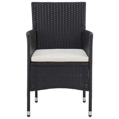 vidaXL Garden Dining Chairs 2pcs Poly Rattan Black, black vidaXL Garden Dining Chairs 2pcs Poly Rattan Black