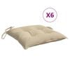 vidaXL Chair Cushions 6 pcs Beige 40x40x7 cm Oxford Fabric