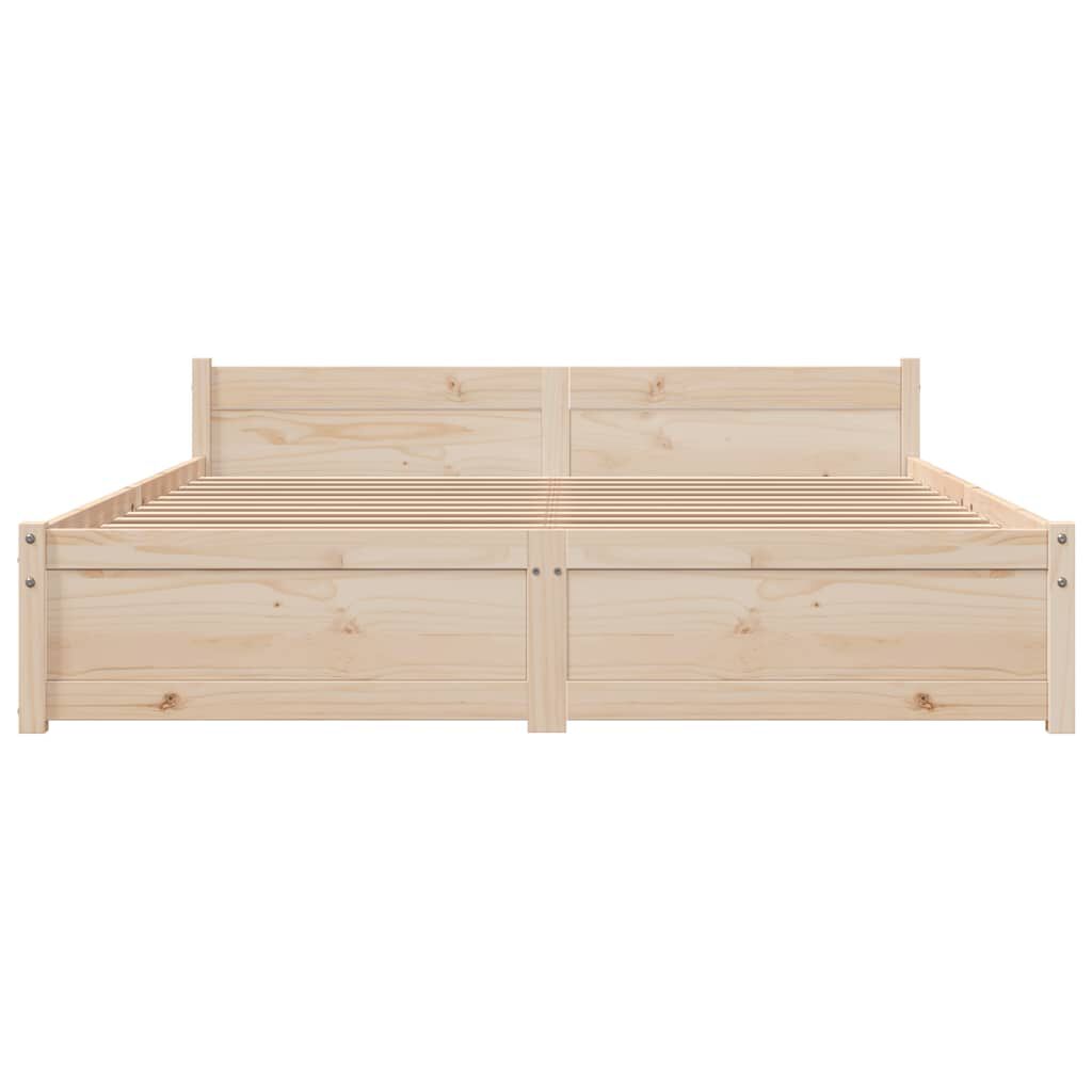 vidaXL Bed Frame without Mattress Solid Wood 150x200 cm King Size King Size