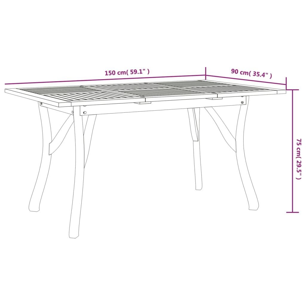 vidaXL 7 Piece Garden Dining Set Solid Wood Acacia