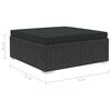 vidaXL 9 Piece Garden Lounge Set with Cushions Poly Rattan Black