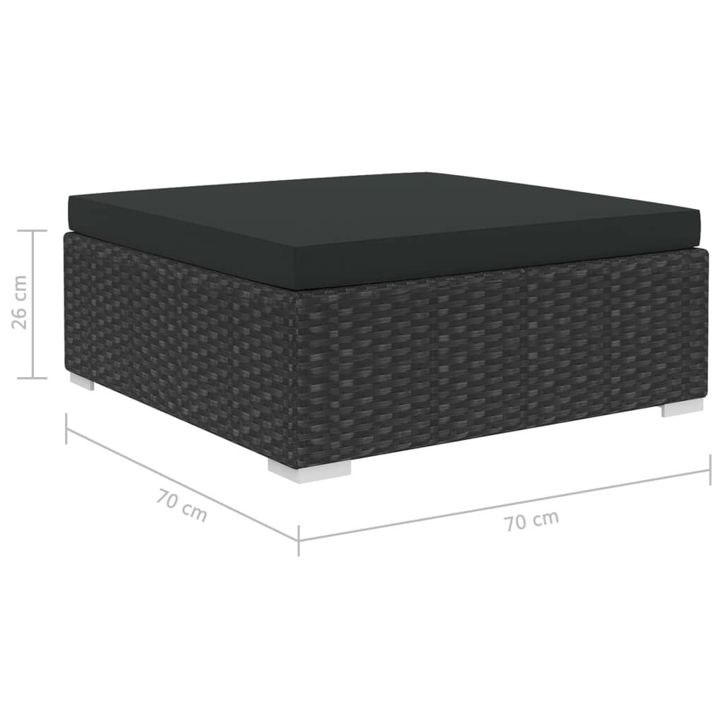 vidaXL 9 Piece Garden Lounge Set with Cushions Poly Rattan Black