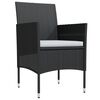 vidaXL 3 Piece Garden Dining Set with Cushions Black