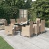 vidaXL 9 Piece Garden Dining Set with Cushions Beige