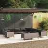 vidaXL 13 Piece Garden Lounge Set with Cushions Poly Rattan Dark Grey