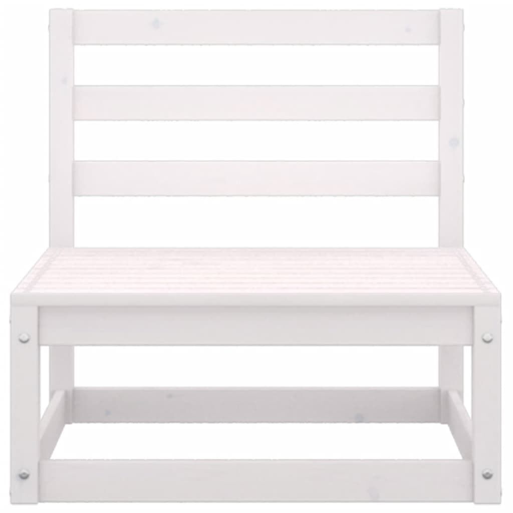 vidaXL Garden Middle Sofas 3 pcs White Solid Wood Pine