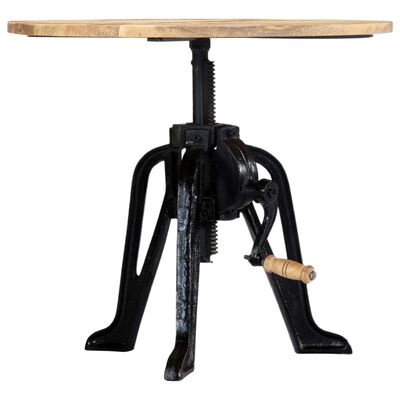 vidaXL Side Table 60x(46-63) cm Solid Mango Wood and Cast Iron,  vidaXL Side Table 60x(46-63) cm Solid Mango Wood and Cast Iron