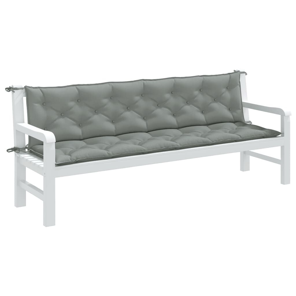 vidaXL Garden Bench Cushions 2 pcs Melange Light Grey 200x50x7 cm Fabric