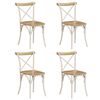 vidaXL Cross Chairs 4 pcs White Solid Mango Wood