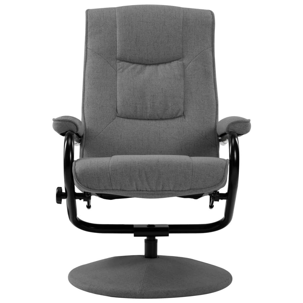vidaXL Recliner Chair with Footrest Light Grey Fabric