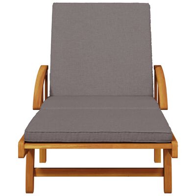 vidaXL Sun Loungers 2 pcs with Cushions 200x68x83 cm Solid Wood Acacia, dark grey vidaXL Sun Loungers 2 pcs with Cushions 200x68x83 cm Solid Wood Acacia