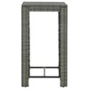 vidaXL Garden Bar Table Grey 60.5x60.5x110.5 cm Poly Rattan
