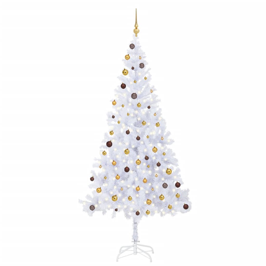 vidaXL Artificial Pre-lit Christmas Tree with Ball Set 210cm 910 Branches