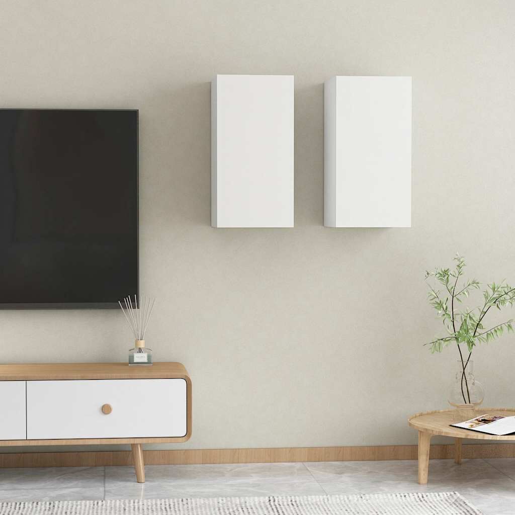 vidaXL TV Cabinets 2 pcs White 30.5x30x60 cm Engineered Wood