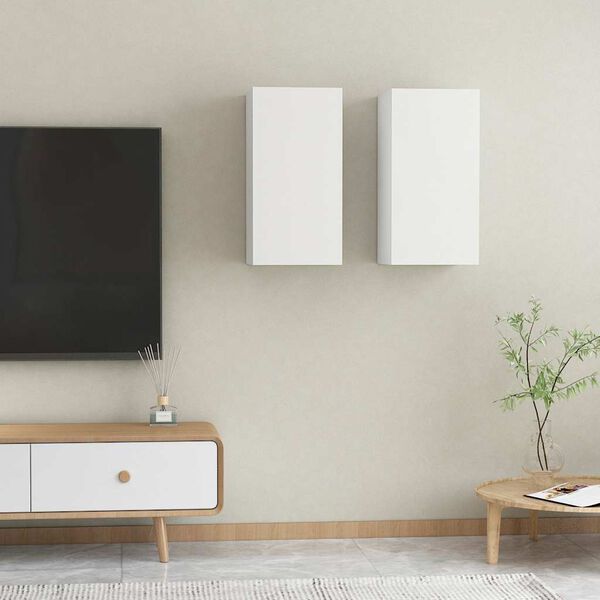 vidaXL TV Cabinets 2 pcs White 30.5x30x60 cm Engineered Wood