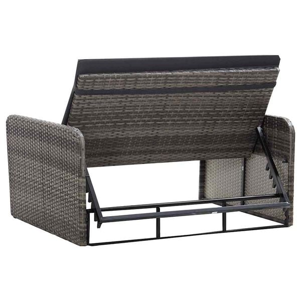 vidaXL 2 Piece Garden Lounge Set with Cushions Poly Rattan Grey