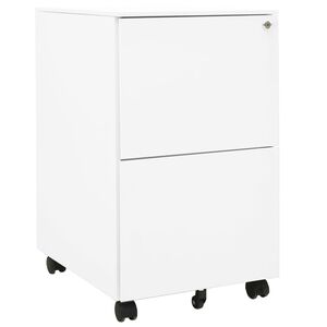 vidaXL Mobile File Cabinet White 39x45x67 cm Steel