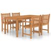 vidaXL 5 Piece Garden Dining Set 180x90 cm Solid Teak Wood