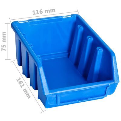 vidaXL Stacking Storage Bins 20 pcs Blue Plastic