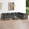 vidaXL 8 Piece Garden Lounge Set with Cushions Poly Rattan Grey