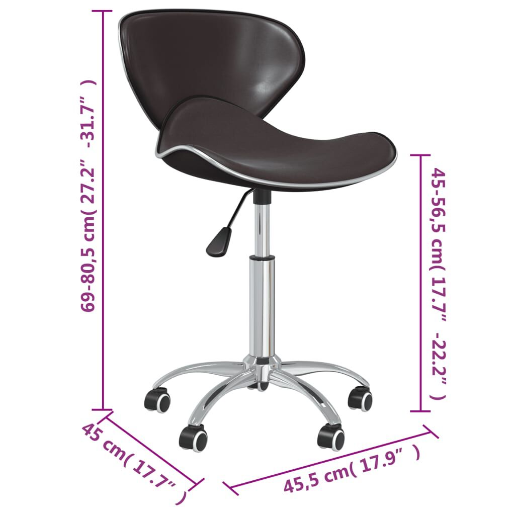 vidaXL Swivel Dining Chairs 6 pcs Brown Faux Leather