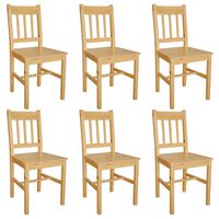 vidaXL Dining Chairs 6 pcs Pinewood