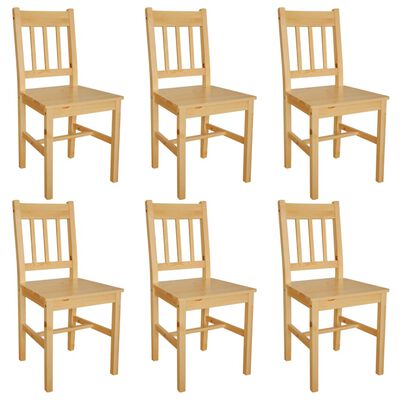 vidaXL Dining Chairs 6 pcs Pinewood, beige vidaXL Dining Chairs 6 pcs Pinewood