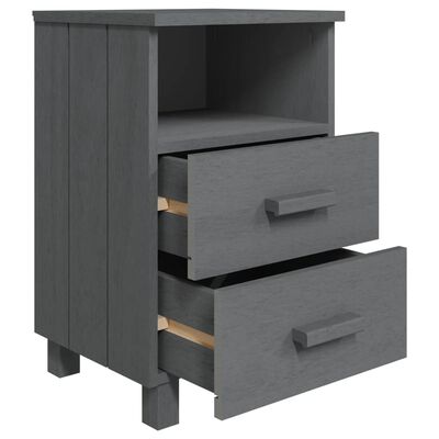 vidaXL Bedside Cabinet HAMAR Dark Grey 40x35x62 cm Solid Wood Pine, dark grey vidaXL Bedside Cabinet HAMAR Dark Grey 40x35x62 cm Solid Wood Pine