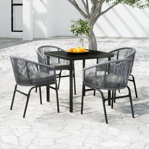 vidaXL 5 Piece Garden Dining Set Grey