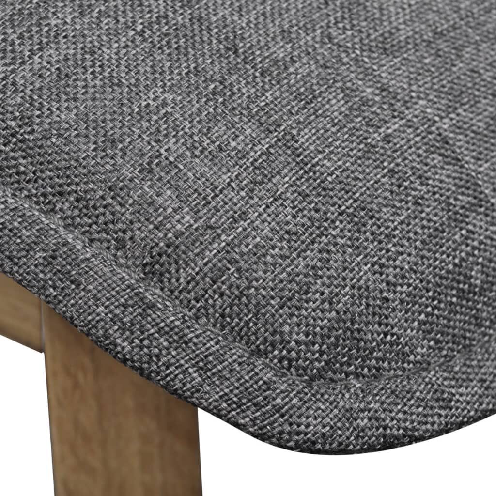 Oak Indoor Fabric Dining Chair Set 6 pcs Dark Grey