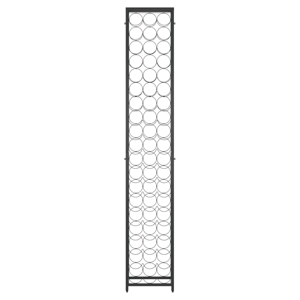 vidaXL Wine Rack for 57 Bottles Black 34x18x200 cm Wrought Iron