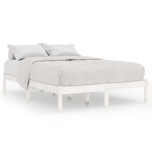 810018 vidaXL Bed Frame without Mattress White Solid Wood 140x200 cm