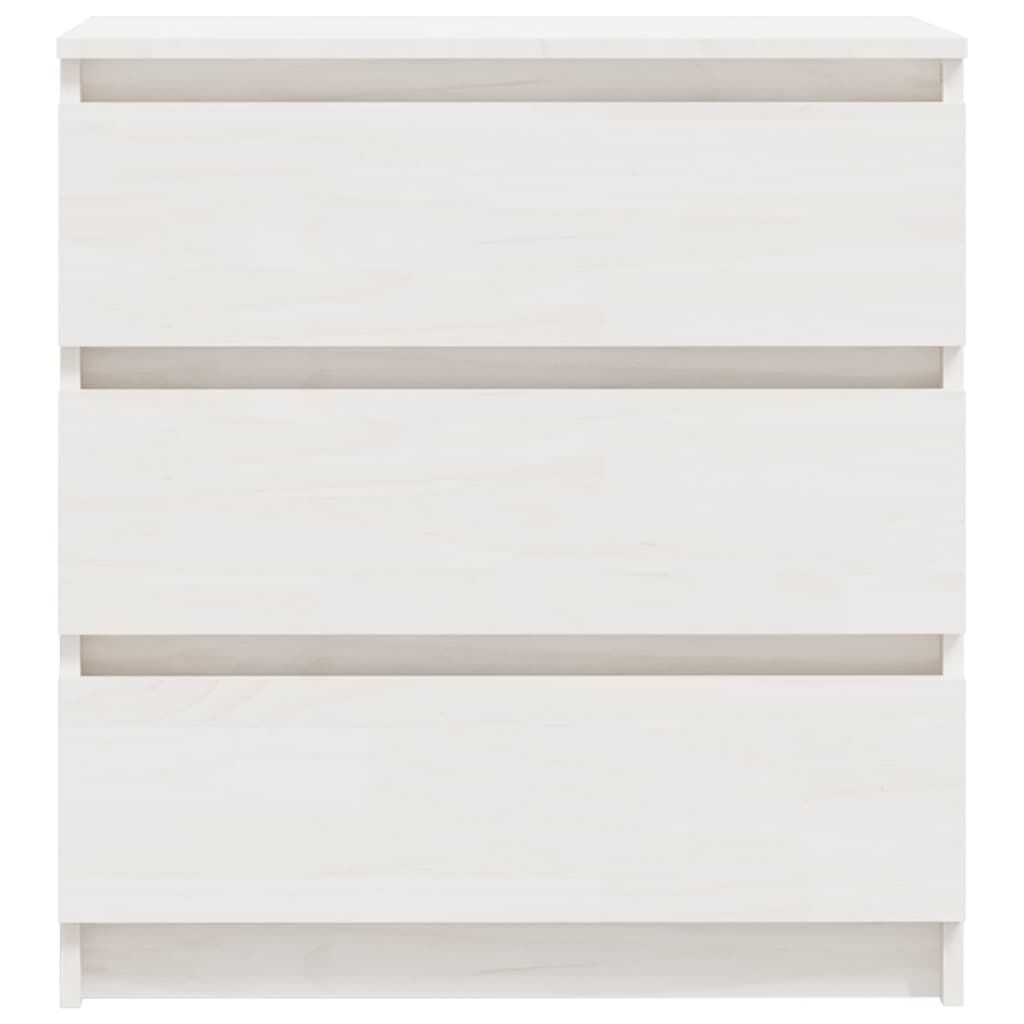 vidaXL Bedside Cabinet White 60x36x64 cm Solid Pinewood