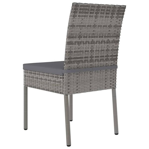 vidaXL 9 Piece Garden Dining Set Poly Rattan Grey