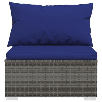 vidaXL 2 Piece Garden Lounge Set with Cushions Poly Rattan Grey